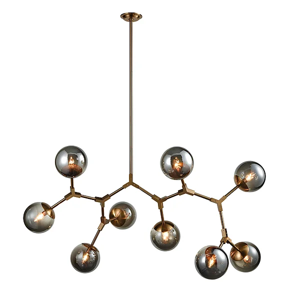 Atlas Synapse 60'' Wide 9-Light Linear Chandelier - Aged Brass CL11035-BS