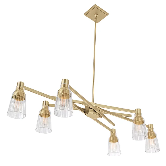 Atlas Carnival 49.5'' Wide 6-Light Chandelier - Satin Brass CL11111-BS