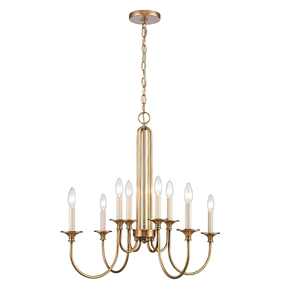 Atlas Cecil 28'' Wide 8-Light Chandelier - Natural Brass CL11119-BS