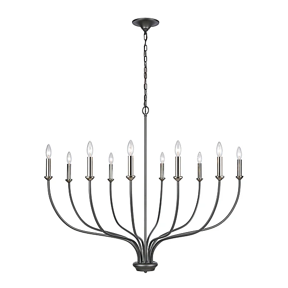Atlas Madeline 45'' Wide 10-Light Chandelier - Dark Gray CL11232-BK