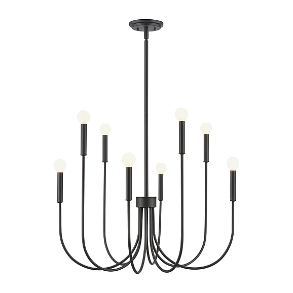 Atlas Ulla 28'' Wide 8-Light Chandelier - Matte Black CL11376-BK