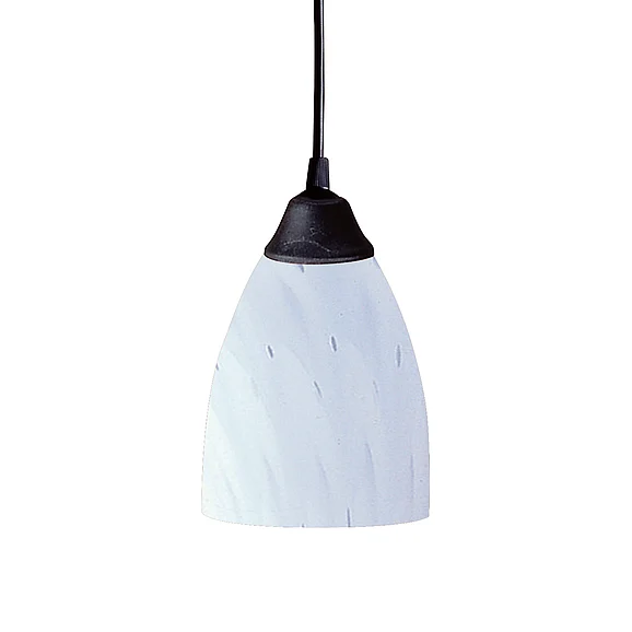 Atlas Classico 5'' Wide 1-Light Pendant - Dark Rust with Simple White Glass CL11565-WH2