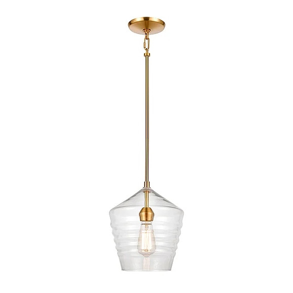 Atlas Konis 10'' Wide 1-Light Mini Pendant - Satin Brass CL11618-BS