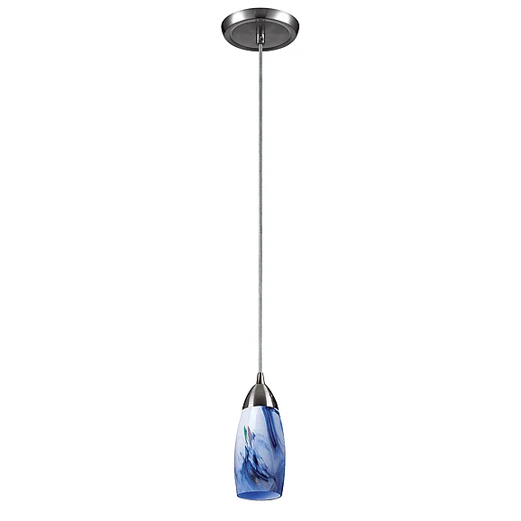 Atlas Milan 3'' Wide 1-Light Pendant - Satin Nickel with Mountain Glass CL11637-BL2