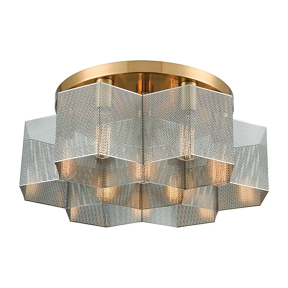 Atlas Compartir 19'' Wide 7-Light Semi Flush Mount - Polished Nickel CL11877-BS