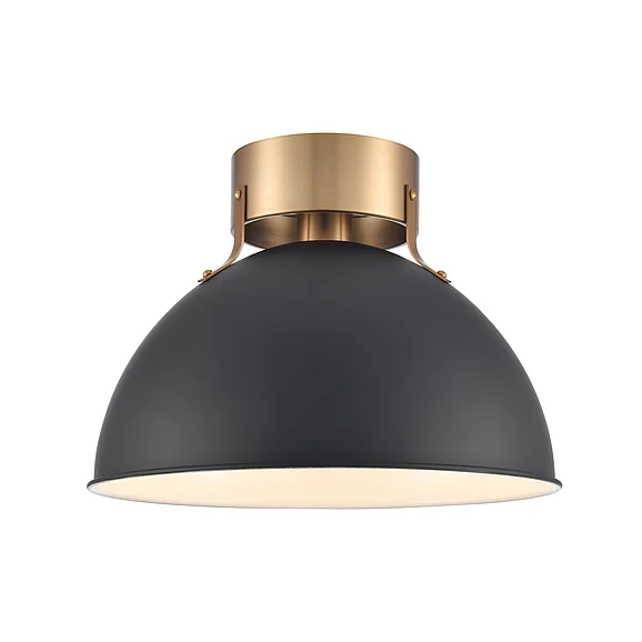 Atlas Zayne 12'' Wide 1-Light Semi Flush - Matte Black CL11925-BK