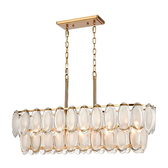 Atlas Curiosity 32'' Wide 5-Light Linear Chandelier - Aged Brass CL11994-BS