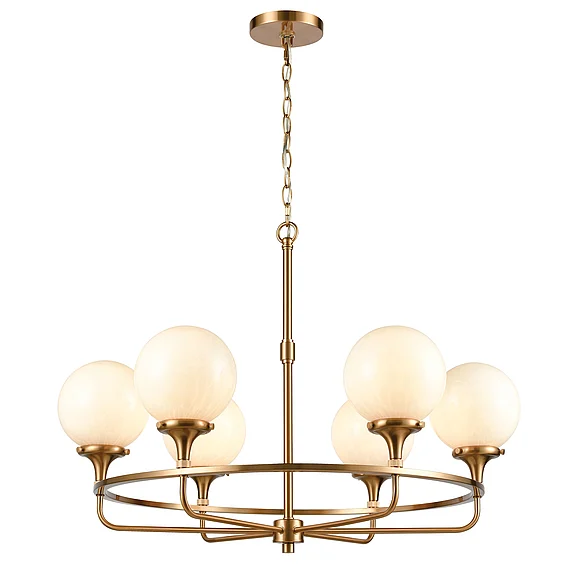 Atlas Beverly Hills 30'' Wide 6-Light Chandelier - Satin Brass CL12072-BS