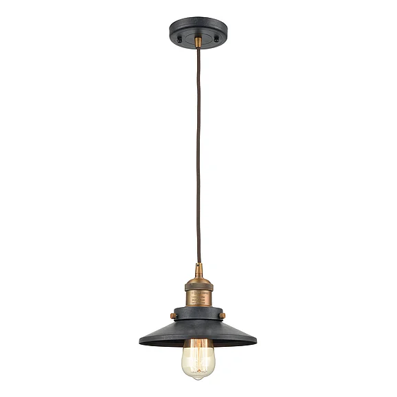 Atlas English Pub 8'' Wide 1-Light Mini Pendant - Antique Brass CL12236-BK