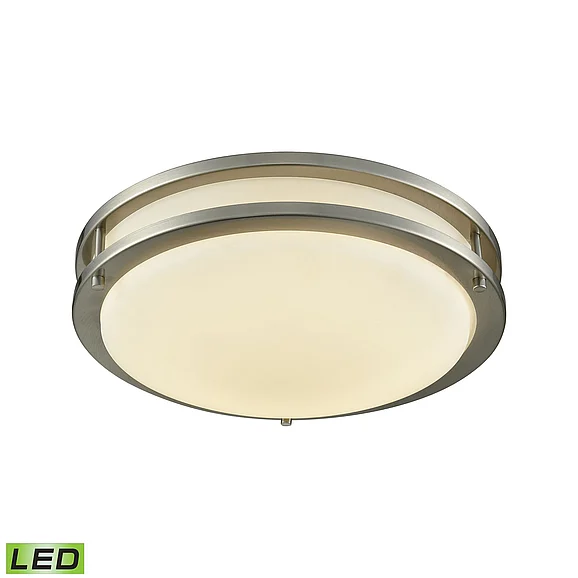 Thomas Lighting Clarion 11'' Wide Integrated LED Flush Mount - Brushed Nickel with a White Glass Diffuser CL782012