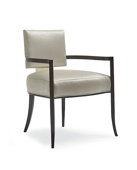 Caracole Classic Reserved Seating Arm Chair in Whisper of Gold
