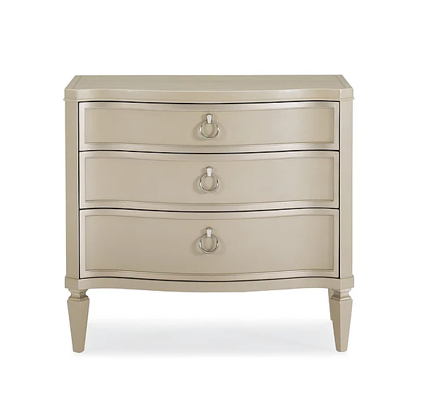 Caracole Furniture Classic Next To Me 3-Drawer Nightstand in Radiant Pearl CLA-017-066