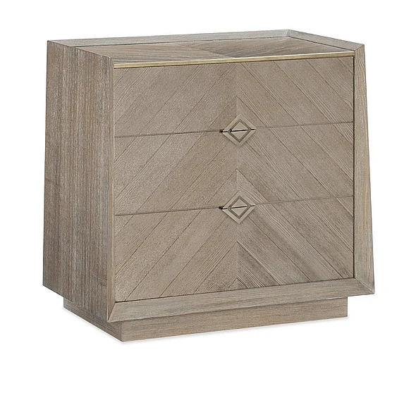 Caracole Furniture Classic Crossed Purposes Nightstand in Ash Driftwood CLA-019-065