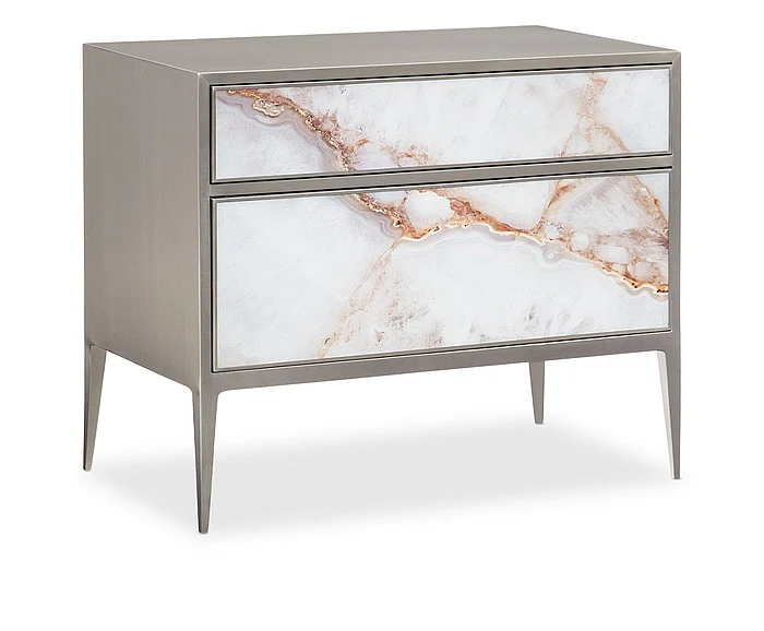 Caracole Furniture Classic A Real Gem Nightstand in Brushed Nickel CLA-019-069