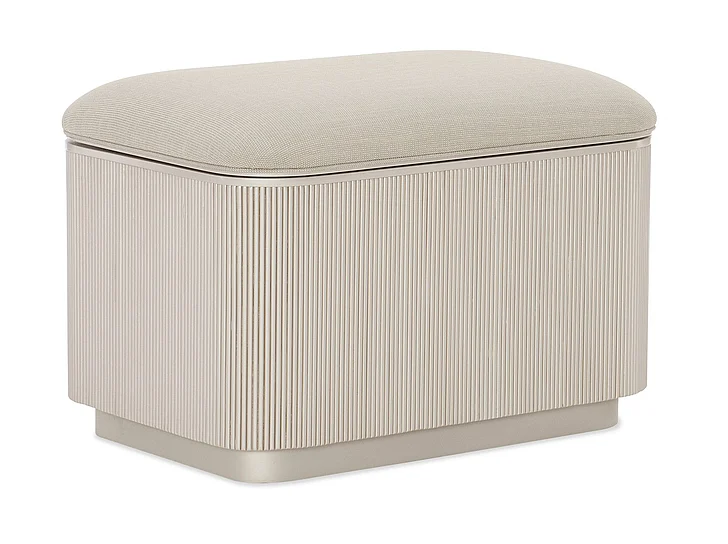 Caracole Furniture Classic For The Love Of Ottoman in Matte Pearl CLA-019-081