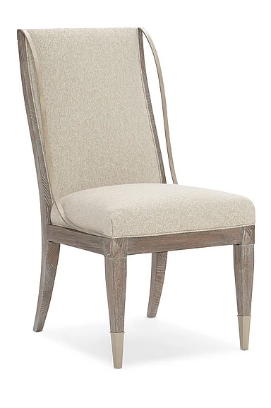 Caracole Classic Open Arms Side Chair in Ash Driftwood
