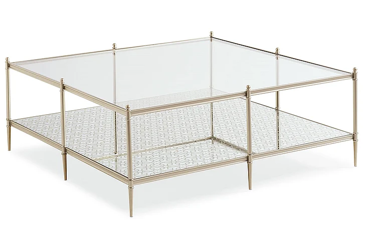 Caracole Classic Perfectly Square Cocktail Table in Neutral Metallic CLA-019-4013