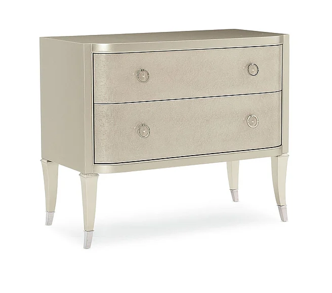 Caracole Furniture Classic Perfect Match Nightstand in Soft Metallic Paint CLA-420-061