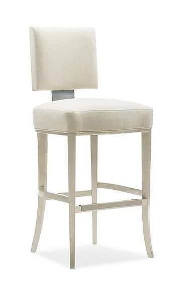Caracole Furniture Classic Reserved Seating Barstool in Lightly Brushed Chrome