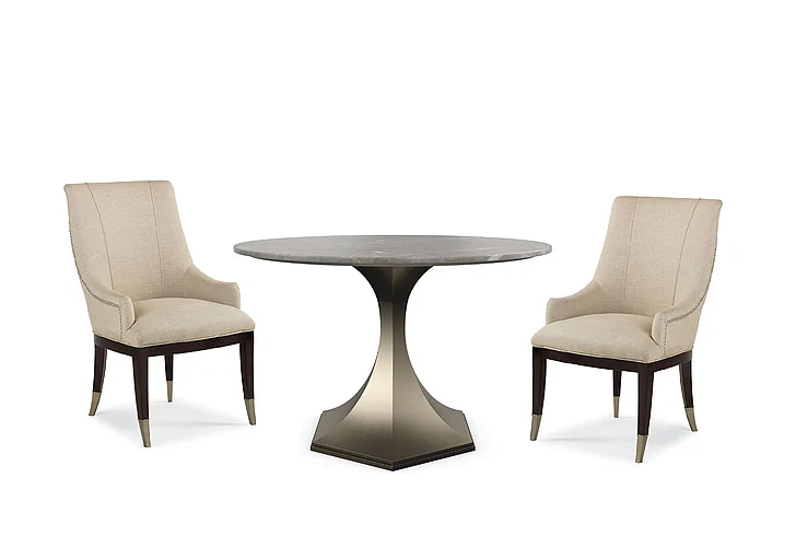 Caracole Furniture Classic Top Brass 3pc Round Dining Set