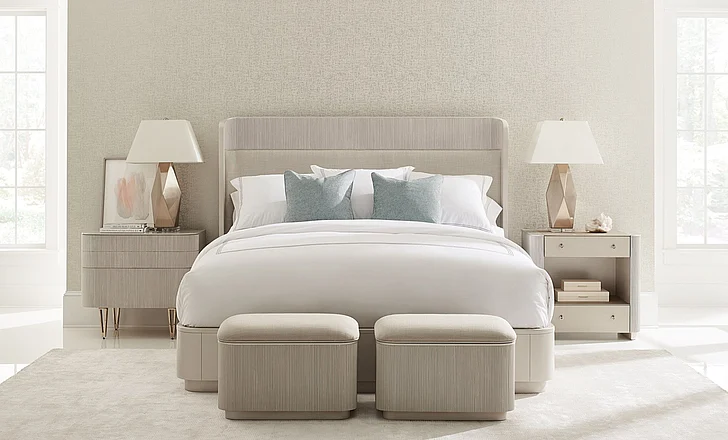 Caracole Classic Fall In Love / Love-ly! 2pc Bedroom Set in Matte Pearl