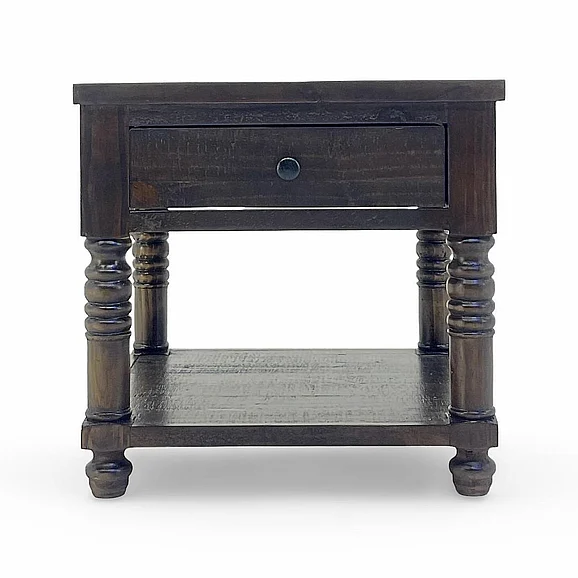 Split Nickel Clarice End Table Mahogany MIC-CLARICE-ET | C3M2