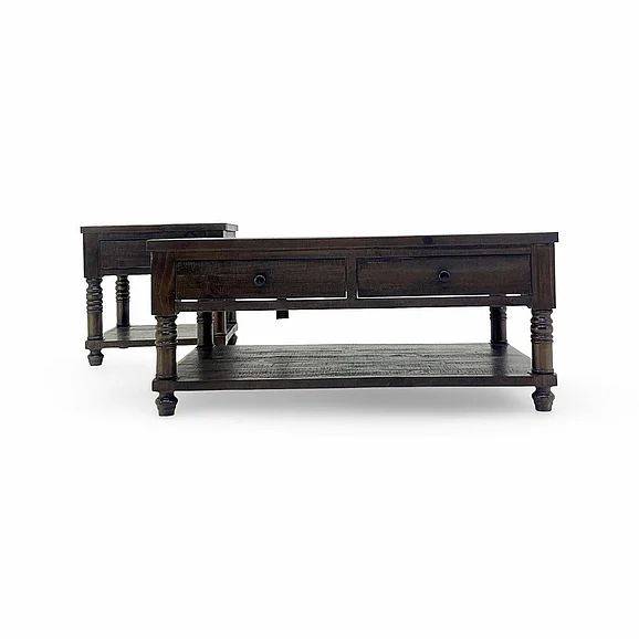 Split Nickel Clarice 2pc Occasional Set in Mahogany
