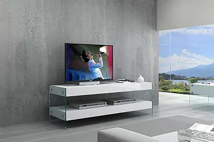 J&M Cloud Mini TV Base in White High Gloss 179601-MTV PROMO