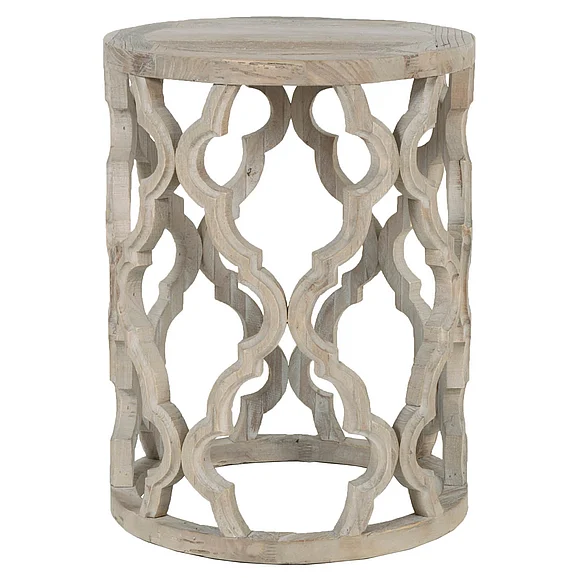 Essentials For Living Bella Antique Clover End Table in Smoke Gray 8028.SGRY-ELM
