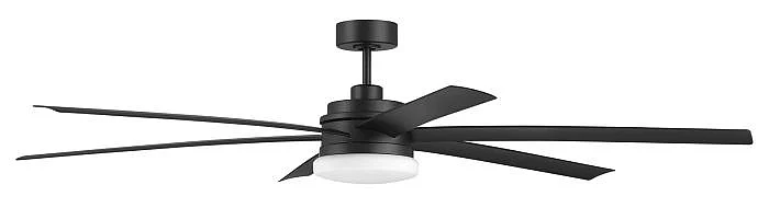 Craftmade Chilz 72" 6-Blade Indoor/Outdoor (Damp) Ceiling Fan in Flat Black CLZ72FB6-NWF