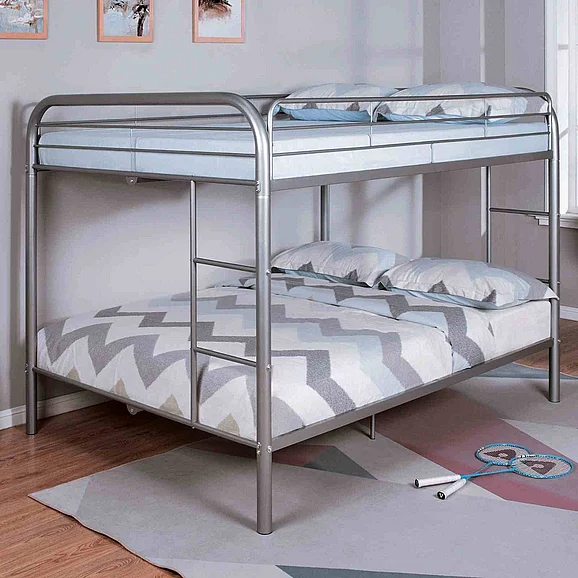 Furniture of America Finnerty Full/Full Bunk Bed in Silver
