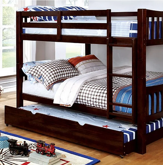 Furniture of America Cameron Full/Full Bunk Bed in Dark Walnut