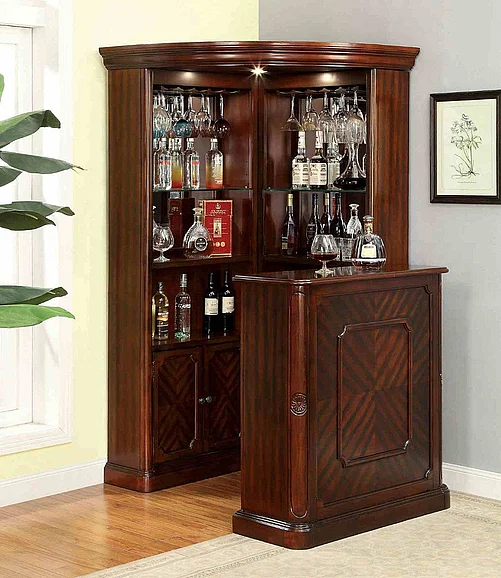 Furniture of America Voltaire Curio Cabinet in Dark Cherry CM-CR142-CURIO