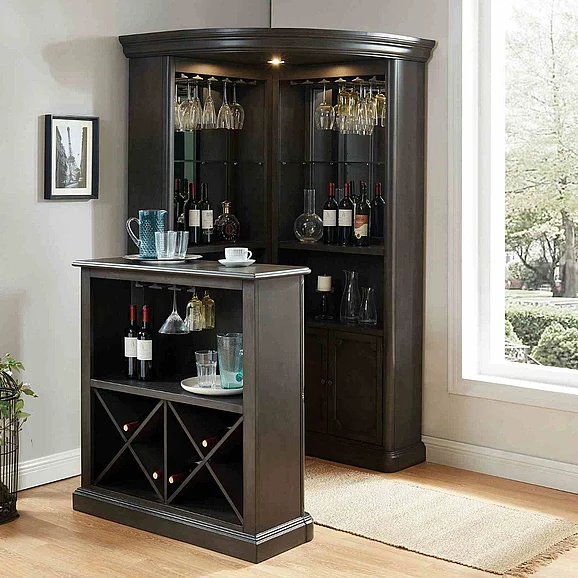 Furniture of America Voltaire Curio Cabinet in Gray CM-CR142GY-CURIO