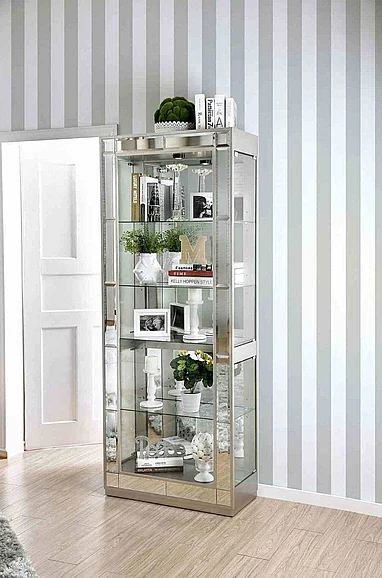Furniture of America Carrollton Curio in Chrome CM-CR150-PK