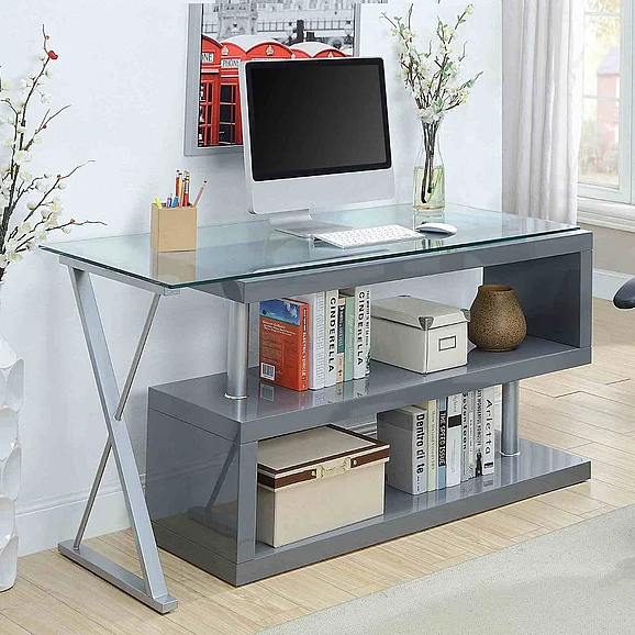 Furniture of America Acke Computer Desk in Gray CM-DK6131GY