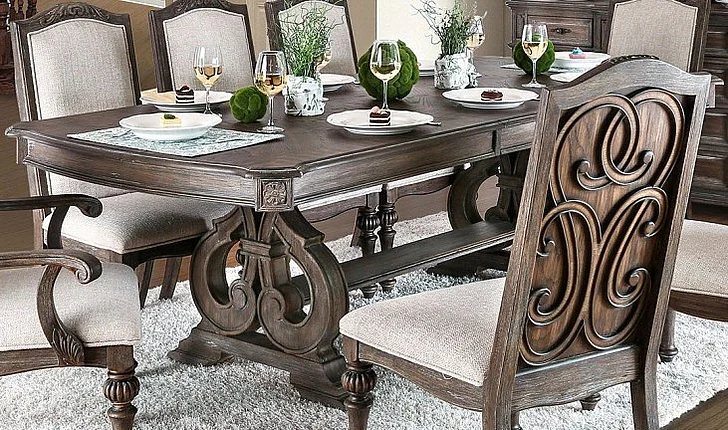 Furniture of America Arcadia Rectangular Dining Table in Rustic Natural Tone CM3150T