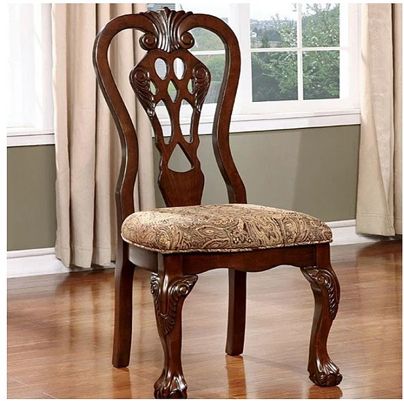Furniture of America Elana Side Chair in Brown Cherry (Set of 2) CM3212SC-2PK