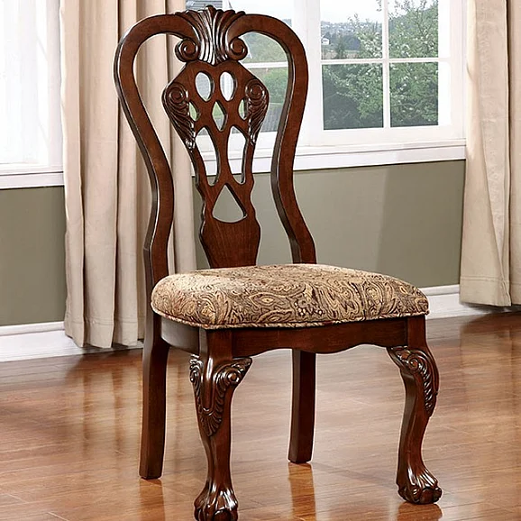 Furniture of America Elana Side Chair in Brown Cherry (Set of 2) CM3212SC
