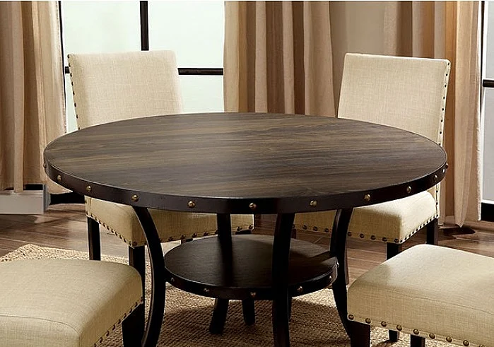 Furniture of America Kaitlin Round Dining Table in Light Walnut CM3323RT