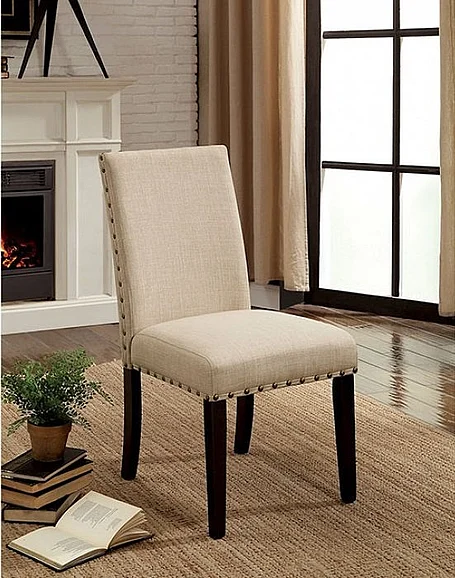 Furniture of America Kaitlin Side Chair in Light Walnut (Set of 2) CM3323SC-2PK