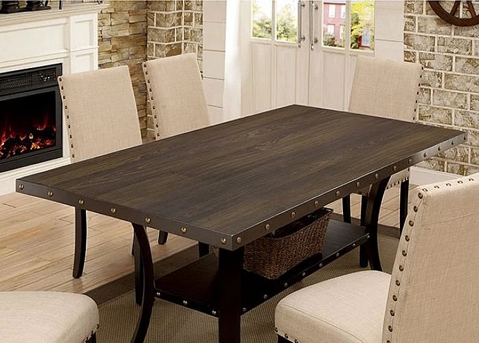 Furniture of America Kaitlin Dining Table in Light Walnut CM3323T