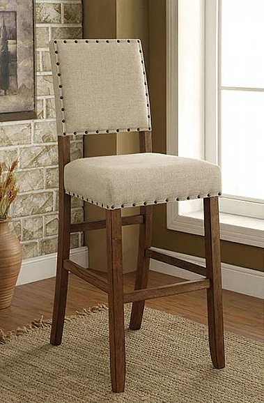 Furniture of America Sania Bar Chair in Natural (Set of 2) CM3324BC