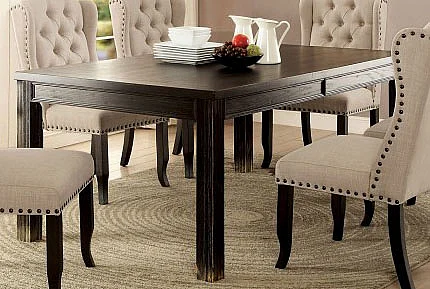 Furniture of America Sania I Dining Table in Antique Black CM3324BK-T