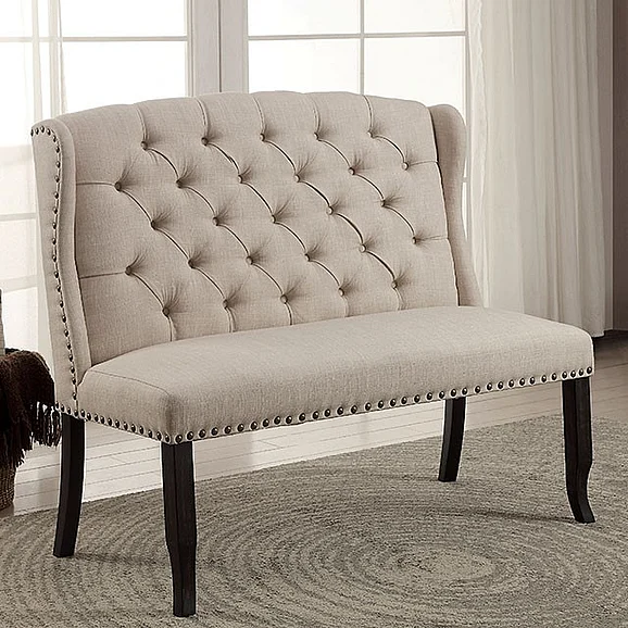 Furniture of America Sania I Bench in Antique Black CM3324BK-BN