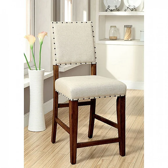 Furniture of America Sania Counter Height Chair in Natural (Set of 2) CM3324PC