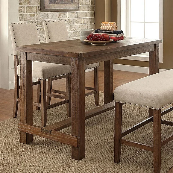 Furniture of America Sania Counter Height Table in Natural CM3324PT