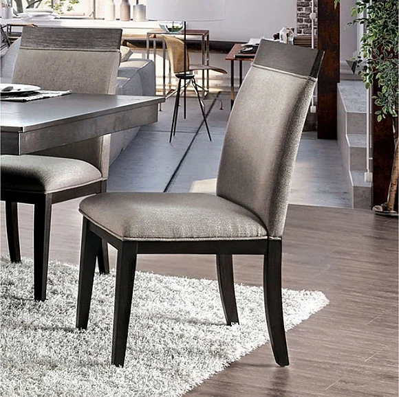 Furniture of America Modoc Side Chair in Espresso and Beige CM3337SC-2PK (Set of 2)