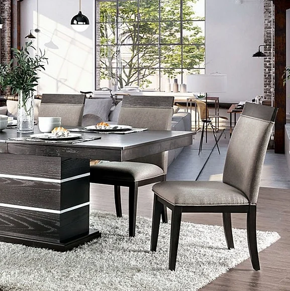 Furniture of America Modoc Dining Table in Espresso and Beige CM3337T