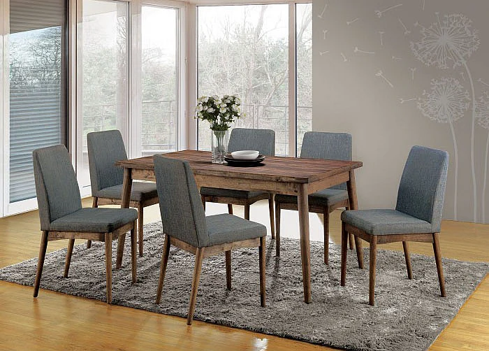 Furniture of America Eindride 7pc Dining Room Set in Natural